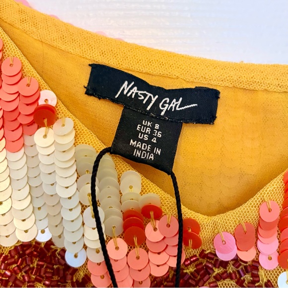Nasty Gal Multicolor Sequin Mini Dress — Size 4 - Picture 3 of 5
